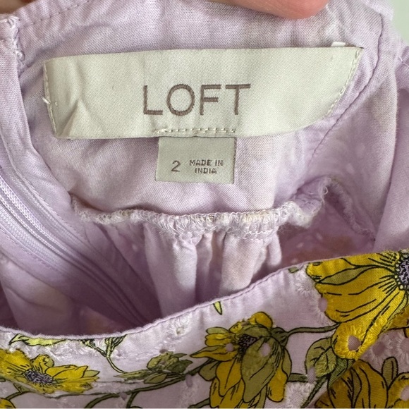 LOFT Floral Purple and Yellow Maxi Sundress size 2 - Picture 5 of 6